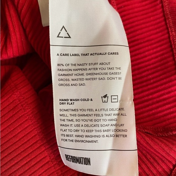 Reformation Sara Cherry red  mini dress.88% tencel 12% spandex.Like new.Size S - Picture 16 of 16